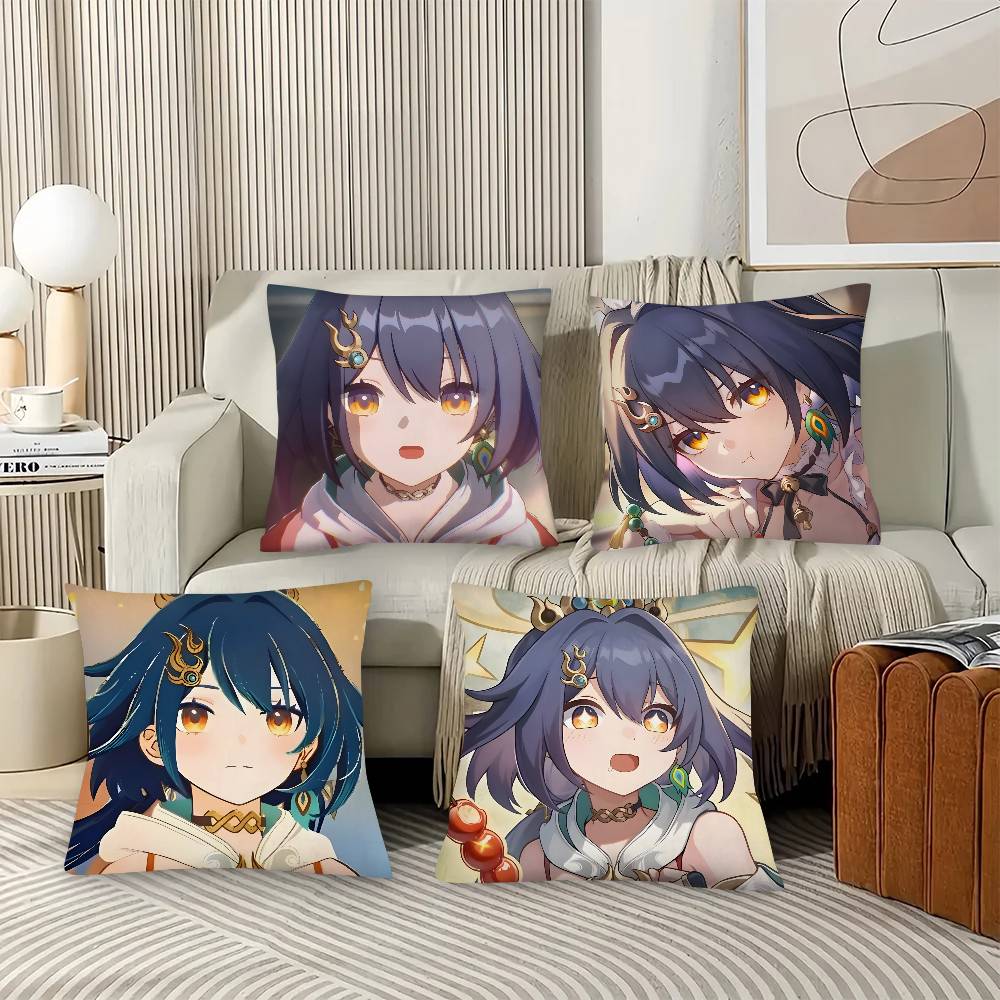 1pc Game Anime Honkai Star Rail Yunli Pillow Case Fashion Square Pillowcase Bedroom Sofa Room Ins Decoration Leisure