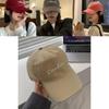 Trendy Letter Design Pink Baseball Cap For Women With Round Top And Brim Bent
