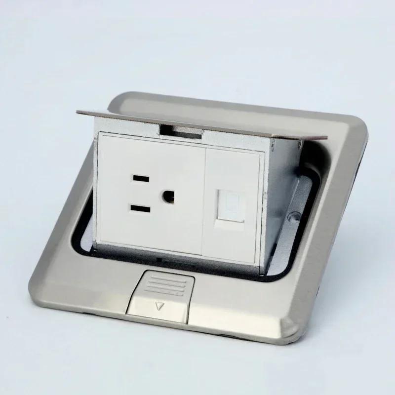 Pop Up Floor Socket Hidden Type EU/FR/US/UK/Universal Power Outlet Stainless Steel Electrical Switches For Home Office Table