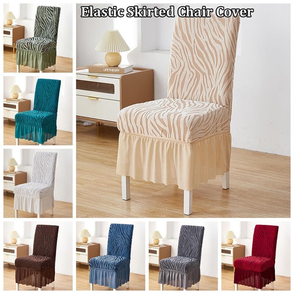 Elastic Skirted Chair Cover Dustproof Thickened Wear-Resistan Seat Cover Full Wrap Wave Pattern Living Room Chair Cover Kitchen