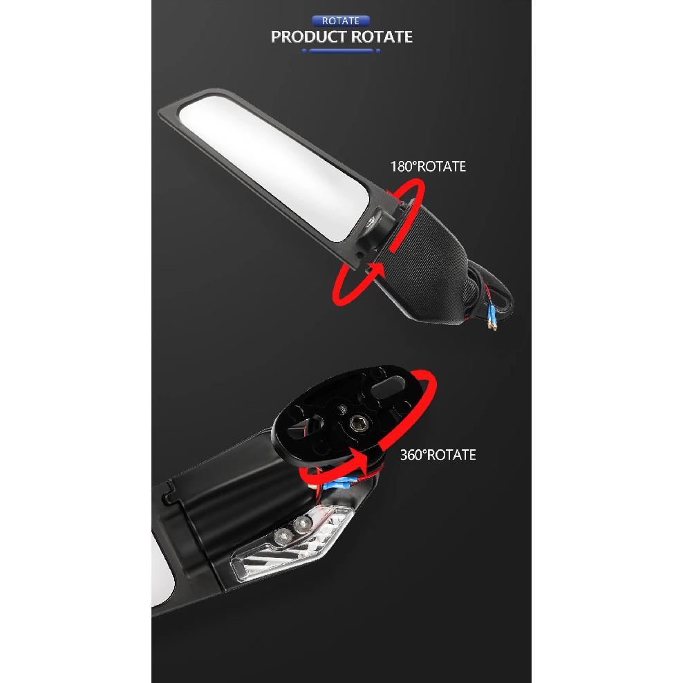 Wing Rearview Side Mirrors LED Turn Signal For Suzuki GSXR 600 750 1000 GSX1000 For HONDA, Yamaha Motorcycle Accessories