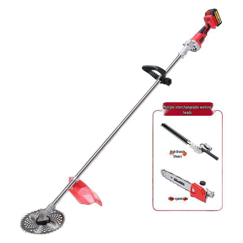 Multi-Functional Electric Lawn Mower with Backpack, Lithium Battery, Powerful Brush Cutter, Trimmer, and High Reach Greenery Tool.