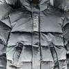 Herren Oversized Kapuzen-Baumwoll-Pufferjacke Mit Besticktem Streetwear Wintermantel