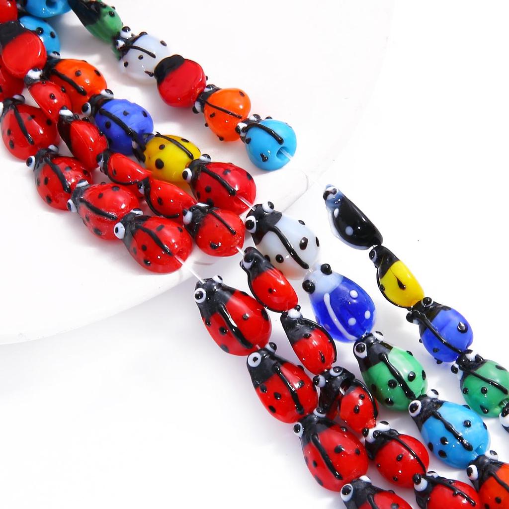 Beetle Loose Lampwork Glazed Glass Beads for Bracelet Necklace DIY Jewelry Making