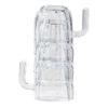 LoveWish 240ml Stackable Cactus Transparent Glass Water Cup Set (6-Pack)