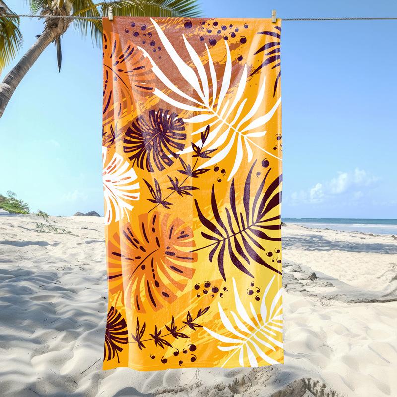 Colorful Tropical Palm Leaf Beach Towel Lightweight Absorbent Towel for Men Women Summer Vacation Beach Pool Gym Camping Use