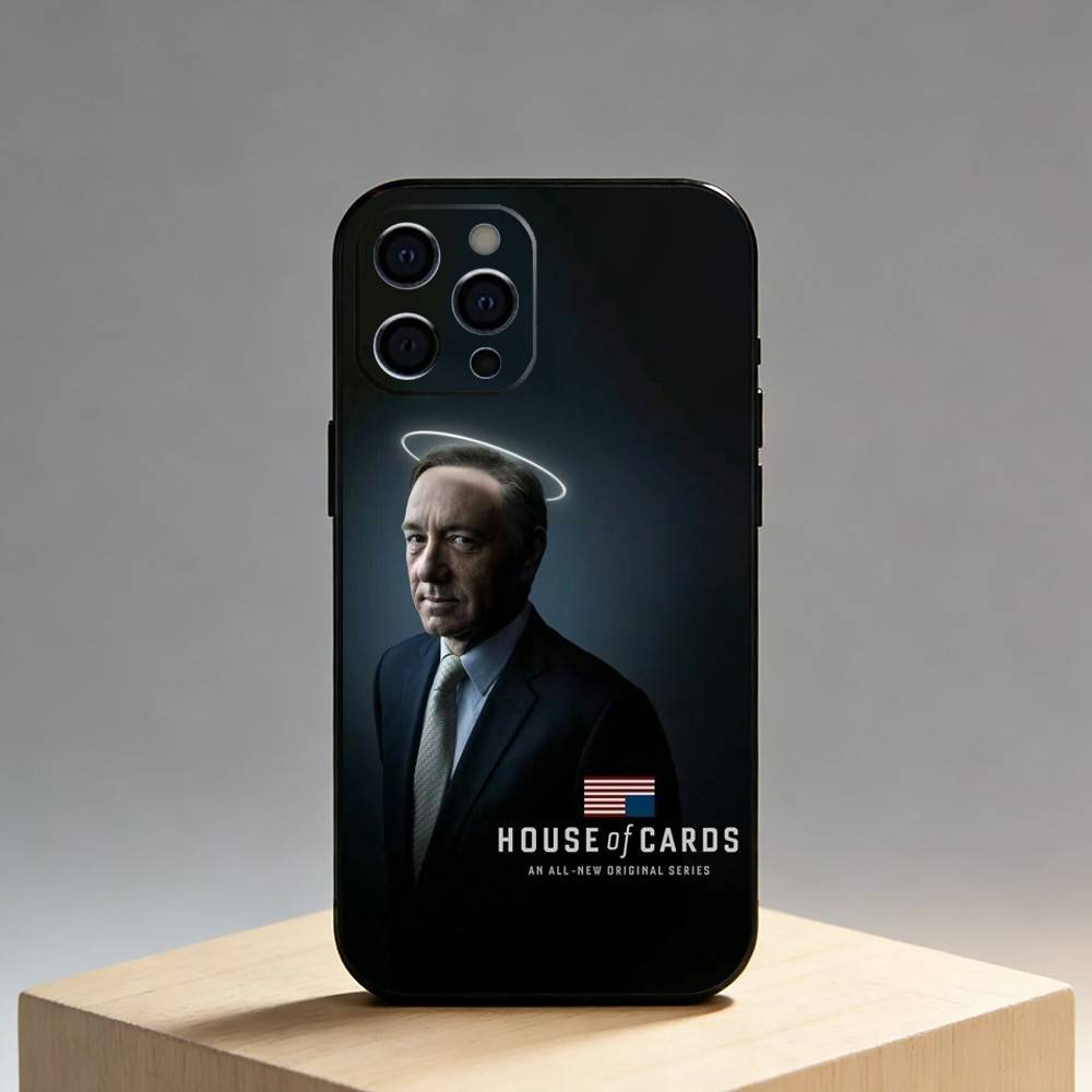 H-House Of C-Card-s Phone Case For iPhone17,16,15,14,13,12 Plus,Max Soft Silicone Black Cover