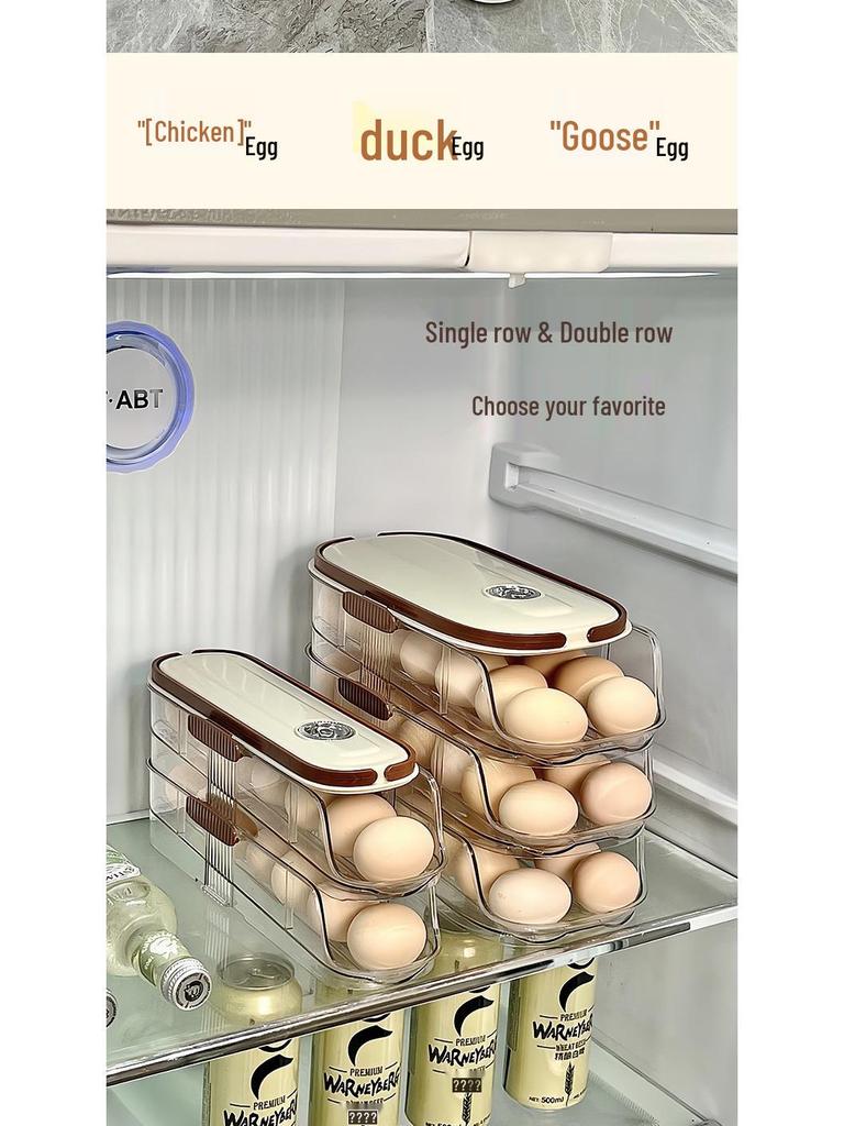 Refrigerator Slide-Out Egg Rack: Space-Saving Drawer for Easy Egg Storage