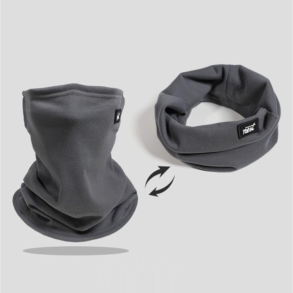 Solid Color Neck Gaiter Fleece Half Face Mask Fashion Ski Tube Scarf  Men & Women