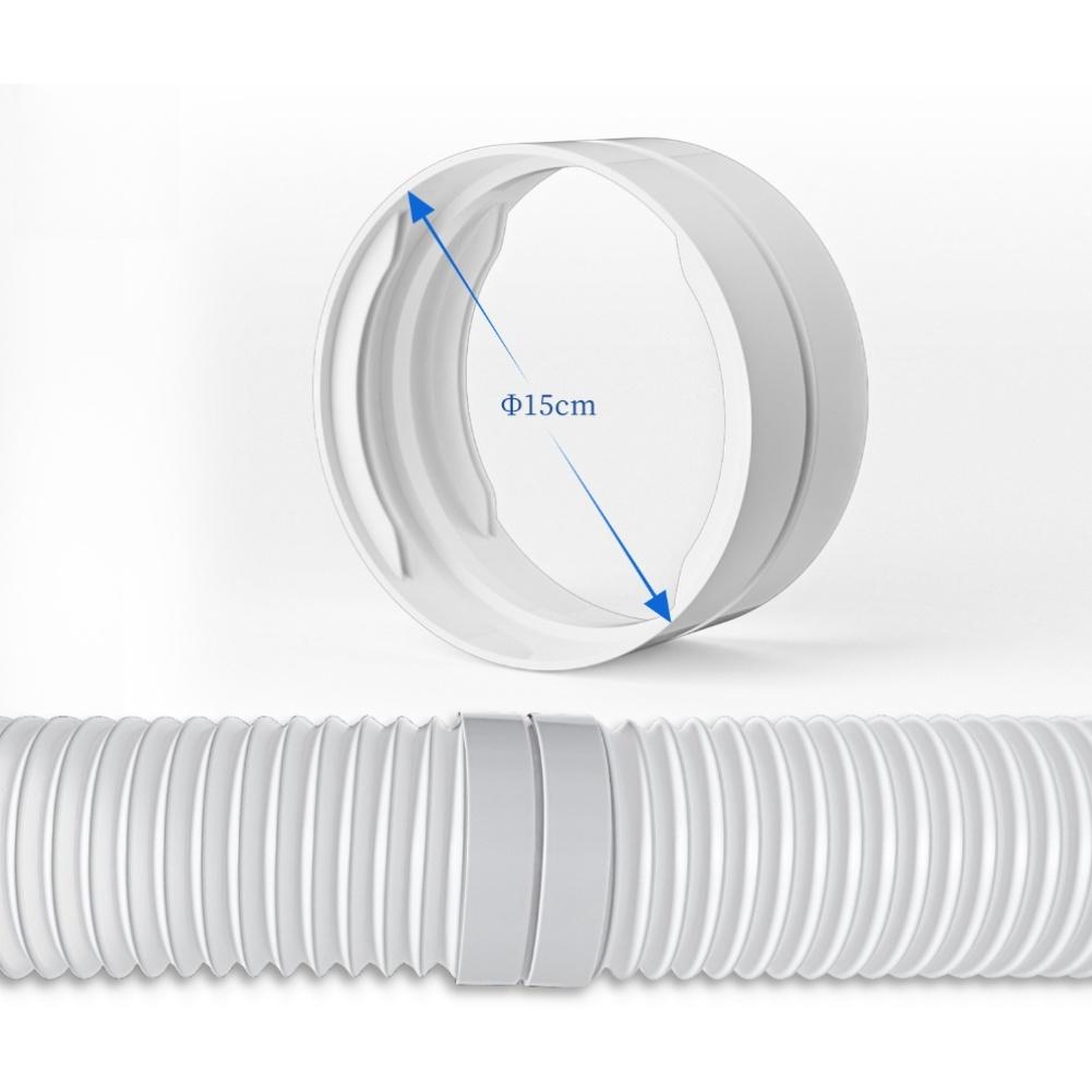 Exhaust Hose Extension 15cm Long for Portable Air Conditioner 150mm Vent Pipe with Reinforced Steel Ring Frame