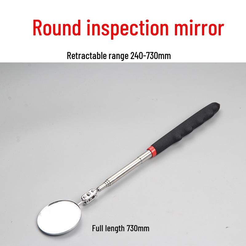 50mm Telescopic Round Inspection Mirror with Light for Car Maintenance