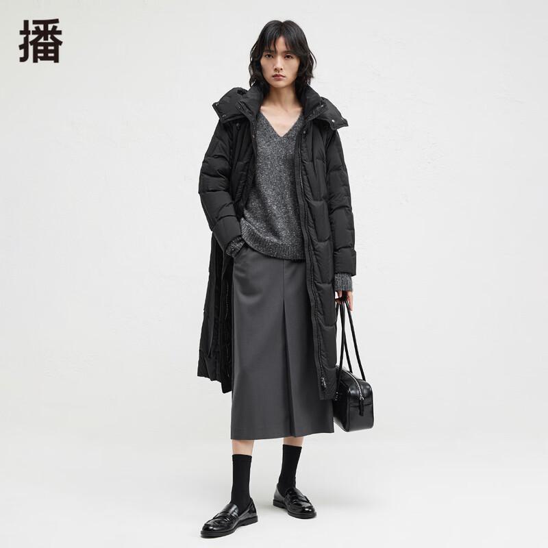 Bo Women's Mid-Length Hooded Down Jacket BDR4RD4117