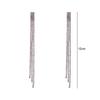 Trendy Tassel Crystal Rhinestone Long Earrings For Women Luxury Shiny Bridal Dangle Drop Earrings Wedding Jewelry Gift Bijoux