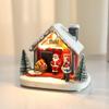 Christmas Glowing Resin House Ornament - Home Scene Decoration and Small Gift