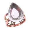 Pietra Preziosa Quarzo Cristallo Naturale Argento Sterling 925 Bicolore Anello Misura 7 Z6h68