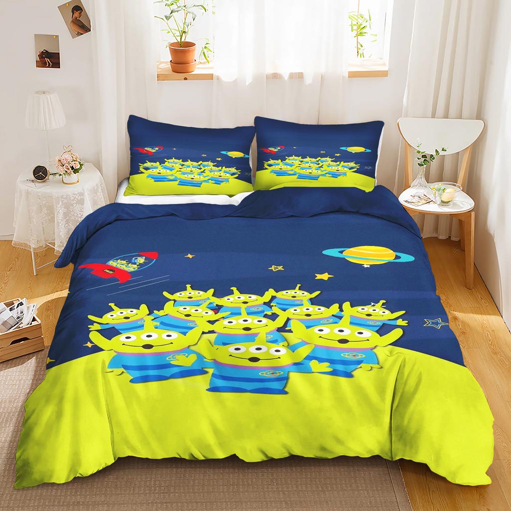 Toy Story Anime Zuhause Schlafzimmer Komfort Nordisches Polyester Material Geeignet für Kinder und Erwachsene 3-teiliges Set