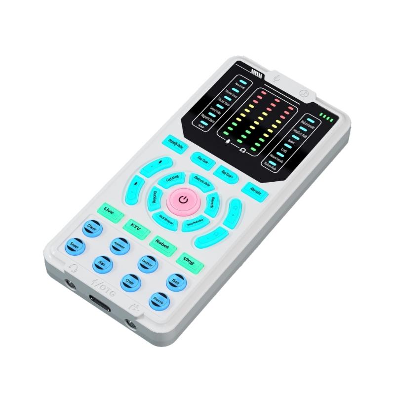 Portable Voice Modulator Sound Card Real Time Voice Changing Control For PC Live Streaming Gaming Recording
