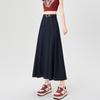 Tennis Denim Pleated Skirt for Women In Spring, High Waist, Slim and Drooping, Versatile Casual A-line Large Sway Mid-length Skirt