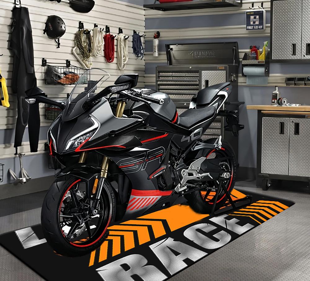 Motorcycle Mat Garage Mat Racing Display Carpet Bedroom Corridor Decorative Mat Slip-resistant Dirt-Resistant And Washable