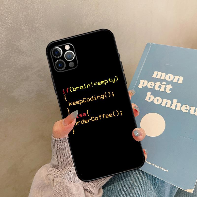 

Programming Coding Phone Case For iPhone 13 12 Mini 11 14 15 16 Pro Max X XR XS Plus Bumper Cover iPhone 13 mini