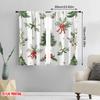 2pcs,2D Plane Printing Popular Curtain Panels Christmas Tree Holly Berries Bows Versatile Polyester Fabric (without Rod) All