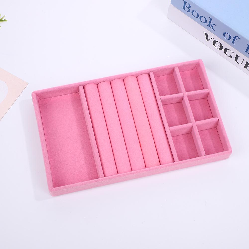 Velvet Jewelry Box – Ring and Earring Tray with Bracelet Compartment