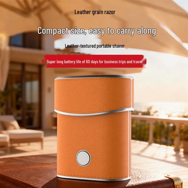 2025 New Leather Texture Dual-Head Electric Shaver: Portable, Magnetic, Stubble-Free, Car-Mountable Razor Gift
