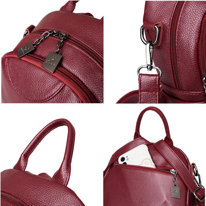 Luxury Brands Mini Backpack Women Solid Color PU Leather Shoulder Bags New Fashion Small School Bags Lady Casual Travel Rucksack