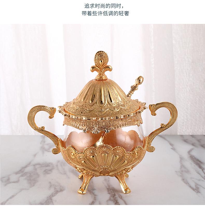 Sucrier mode sucrier bouteille d'assaisonnement cuisine de restaurant nécessités quotidiennes motif paon doré méthode sucre