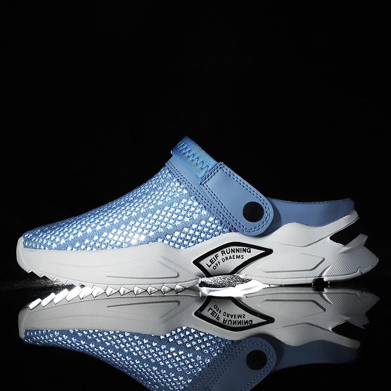 Herren Übergröße Atmungsaktive Fahr-Halbschuhe und Sandalen im Loch-Stil für Sommer-Strandbekleidung