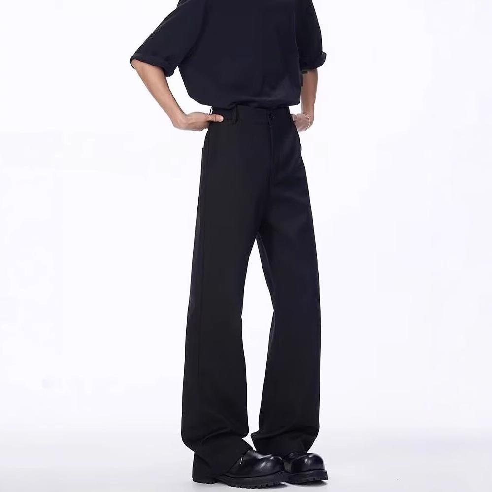 American retro casual black micro-Latin pants men's spring and summer pendant high-end versatile suit pants