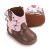 Fashionable and popular Rubber baby shoes Western denim midsole boots autumn and winter warm and anti slip casual walking shoes