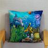Poszewka na poduszkę Wzór delfinów oceanicznych Nadruk świata podwodnego Poduszka Dzieci Sofa Dekoracja domu