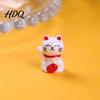 Mini Beckoning Cat Statue 10PCS Lucky Figurines Resin for Game Night Ornaments Prosperity Figurine Mahjong Table Desktop Display Good Luck