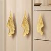 Angel Wing Cabinet Handle Unique BrassFinish Drawer Pull Decorative FeatherTextured Wardrobe