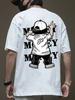 Cotton short sleeved T-shirt for men 2025 trend loose American print casual versatile couple's top cartoon bear pattern casual T