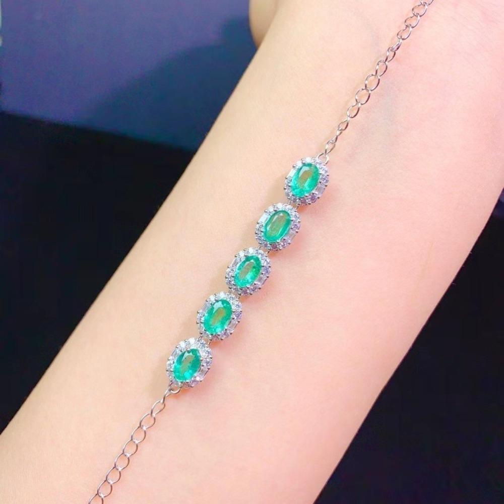 Elegant Gemstone Bracelet Imitation Natural Sapphire Ruby Emerald Bracelet for Women Fashion Jewelry