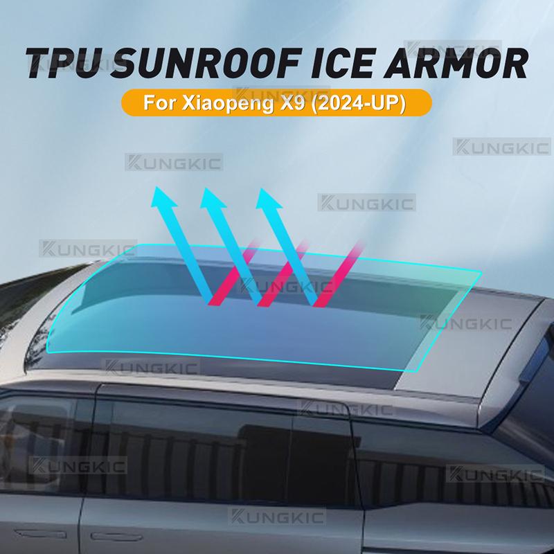 For XiaoPeng X9 2024 2025 TPU Ice Armor Pre-Cut Sunroof Protection Film Heat ulation Awning Supplies Car PPF Accessories