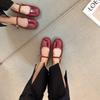 Fashion Bailamos 2025 Brand New Women Flats Low Heel Shoes Square Toe Retro Mary Janes Pumps Casual Spring Loafers Ballerina Shallow Bal