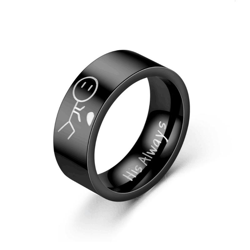 His & Her Titanium Steel Rings: European & American Hip-Hop Style Couples Jewelry
