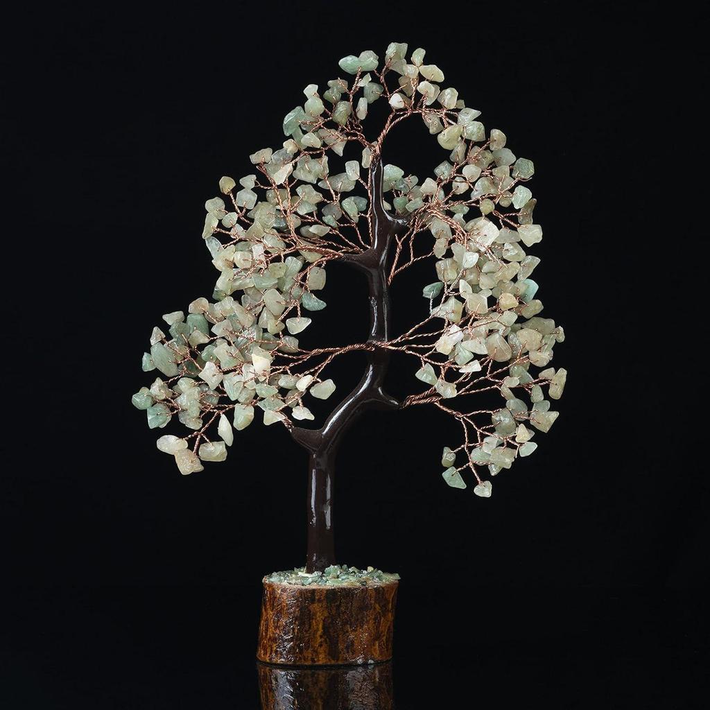 Green Jade Crystal Tree Good Luck Showpiece for Home Decor Items Crystals Gemstones Bonsai Money Tree for Good Luck, Decoration Gift Item,