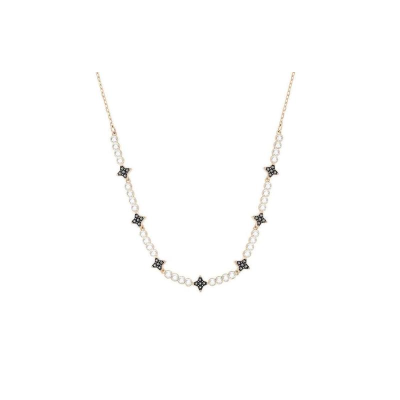 Swarovski Fashionable Halve star crystal texture necklace for women, rose gold 5348901 золотой