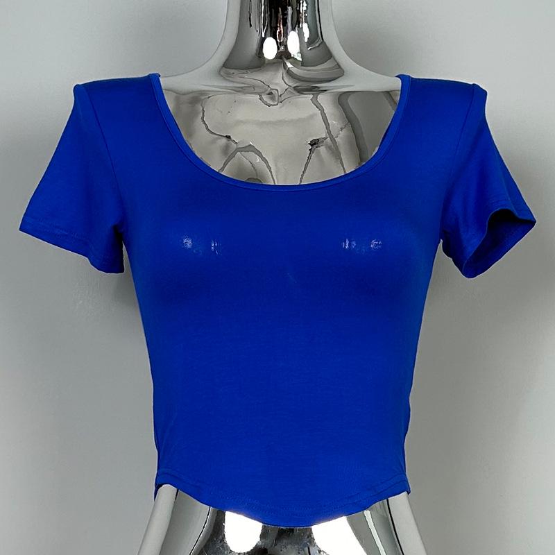 

Корейская стильная футболка с коротким рукавом и U-образным вырезом Dongdaemun One Size