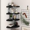 VidaXL Floating Corner Shelves 4 Pcs Black 35x35x3.8 Cm MDF