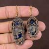 Sodalite Handmade Copper Wire Wrap Jewelry Earring 2.87 Q4i09