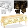 Bronzing New Year Tablecloth Black Gold Table Cover New Disposable Tablecloths New Year