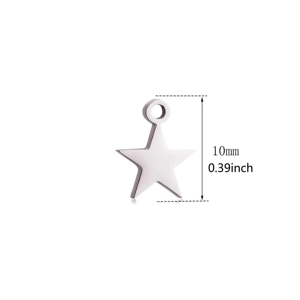 1pc Mini Star Moon Charms For Making Necklace Bracelet Pendants Findings stainless steel Flower Love Charm DIY Handmade Jewelry