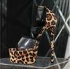 2024 New High Heel Women's Shoes Leopard Pattern Thin High Heel Transparent Strap Sandals Platform Shoes Heels Women