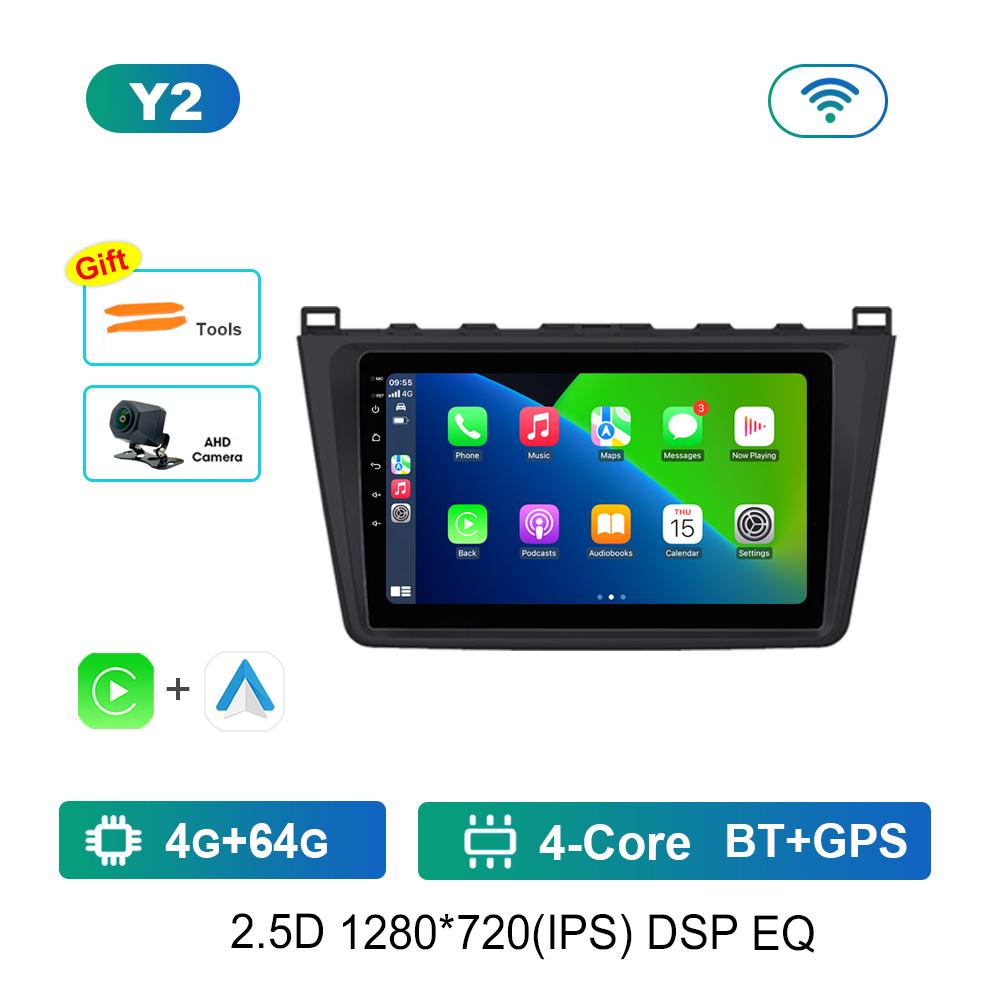 GPS Navigation Android Car Radio Multimedia Video Player for Mazda 6 GH 2007 - 2012 Bluetooth DSP Stereo HD Touch Screen 4G WiFi