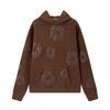 Completo Felpa con Cappuccio e Jogger Unisex Oversize con Stampa Floreale Fodera Calda in Pile Streetwear Invernale
